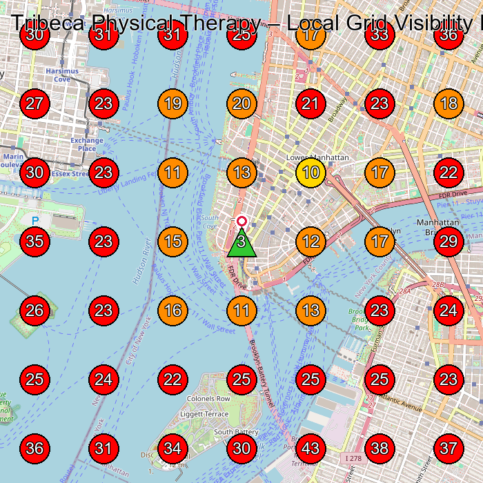 Tribeca Physical Therapy GeoGrid visibility map for Speech Pathologist in New York
